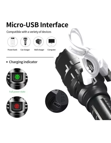 Linterna XML-L2 Pulsador + Baterias - 200 LM