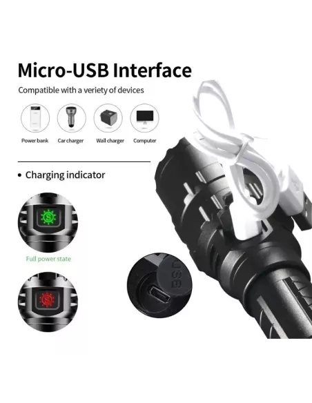Linterna XML-L2 Pulsador + Baterias - 200 LM