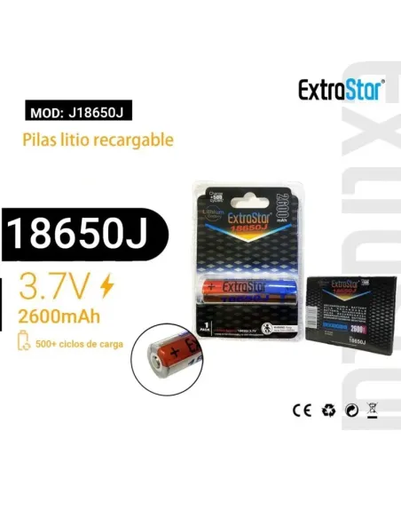 Pila de Litio Recargable - 18650J - 3,7v - 2600mah - EXS