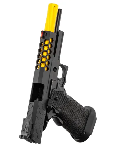 Pistola Gas Hi-Capa Slide Cut Negra/Dorada - Golden Eagle