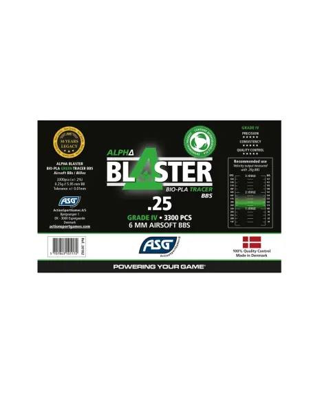 Bolas Bio Tracer 0.25 Alpha PLA Bote 3300 Bolas - AGS