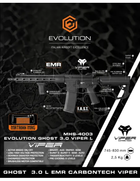 Fusil M4 Ghost 3.0 Viper L - Evolution