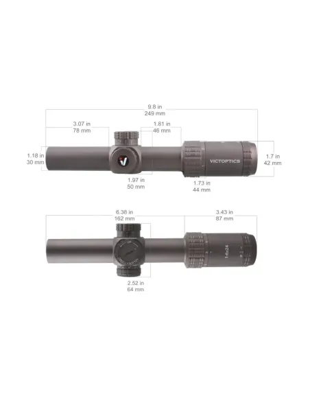 Visor LPVO S6 1-6X24 Montura Alta - Victoptics