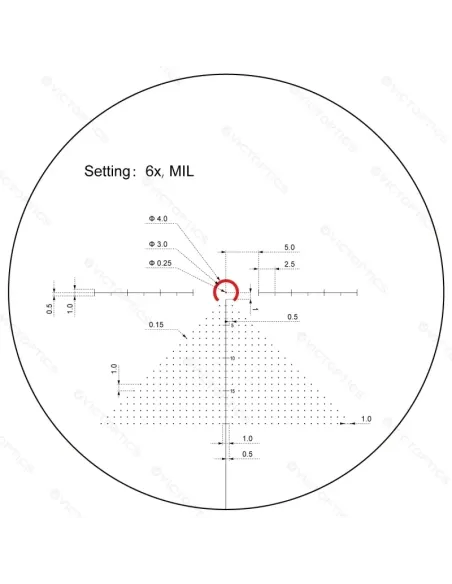 Visor LPVO S6 1-6X24 Montura Alta - Victoptics