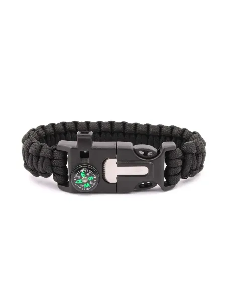 Pulsera Paracord con Pedernal y Brujula - IMMORTAL