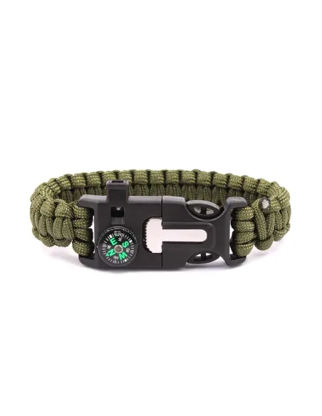 Pulsera Paracord con Pedernal y Brujula - IMMORTAL