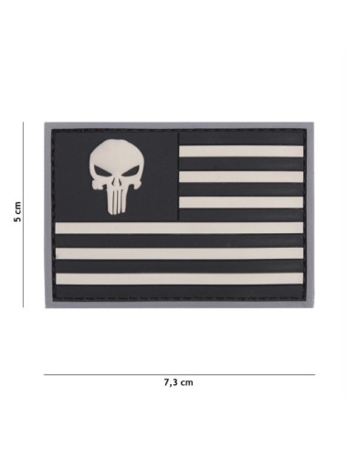 Parche PVC - Bandera EEUU Punisher - Negro