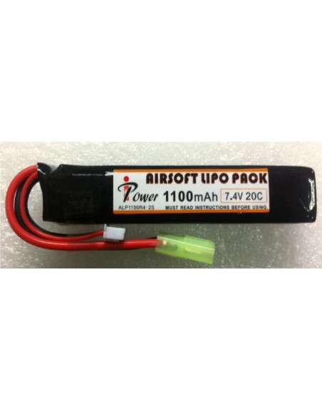 Batería Lipo 7.4 - 1100 mah 20C - Tubo - IPower