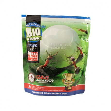 Bolas G&G bio 0.28g 1kg Blancas